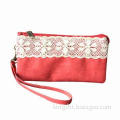 Nice Crafted Coin Purse, Made of PU and Bud Silk, Various Designs and Colors are Available